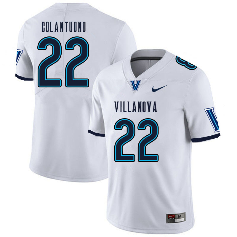 Men #22 Matt Colantuono Villanova Wildcats College Football Jerseys Sale-White - Click Image to Close